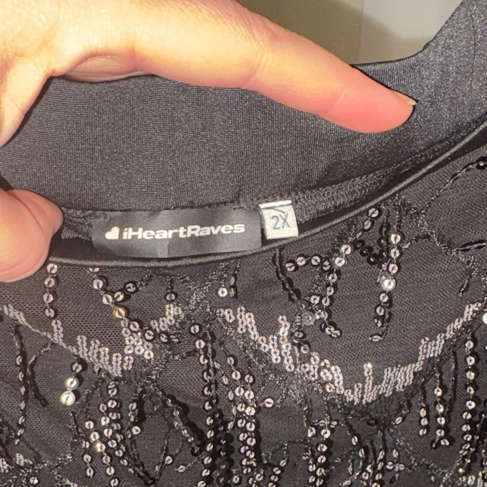 #19 Black and Silver Sequin Pants - Picture 2 of 4